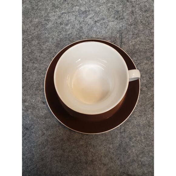 Mikasa MCM Duplex Cup & Saucer in Brown Ben Seibel D3800 Made in Japan - Picture 2 of 9